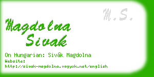 magdolna sivak business card